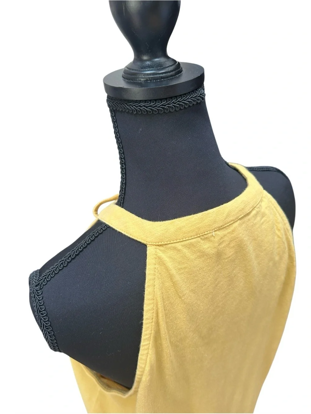 Keep In Touch Boho Hippie Yellow Embroidered Halter Tank Top EUC Size L